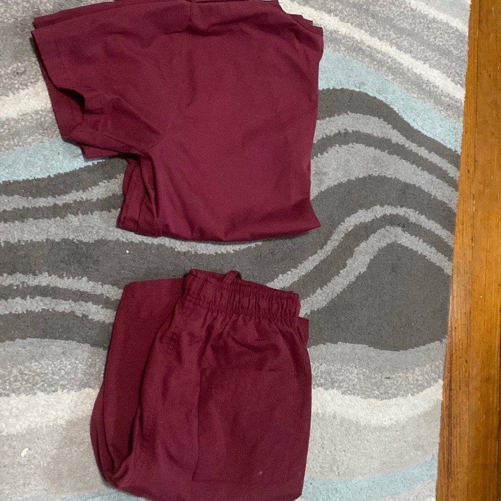Size small, maroon scrub set. Size small